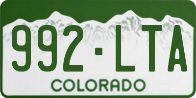 CO license plate 992LTA