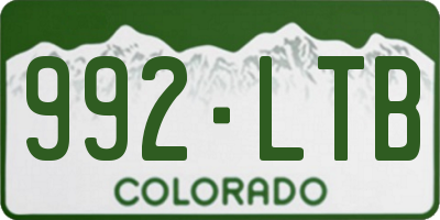 CO license plate 992LTB