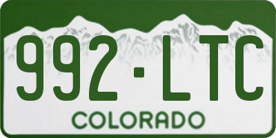 CO license plate 992LTC