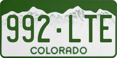 CO license plate 992LTE