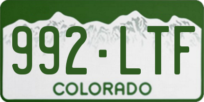 CO license plate 992LTF