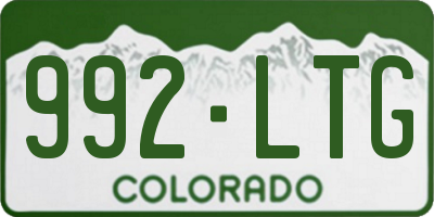 CO license plate 992LTG