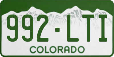 CO license plate 992LTI