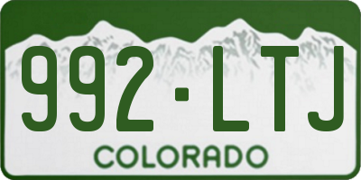 CO license plate 992LTJ
