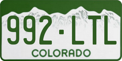 CO license plate 992LTL