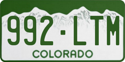 CO license plate 992LTM