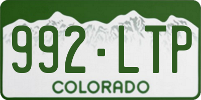 CO license plate 992LTP