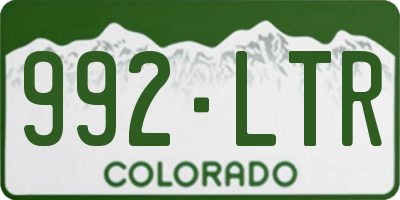 CO license plate 992LTR