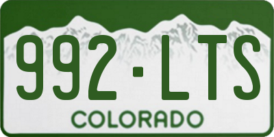 CO license plate 992LTS