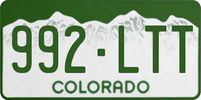 CO license plate 992LTT