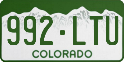 CO license plate 992LTU