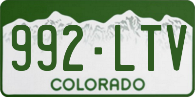 CO license plate 992LTV