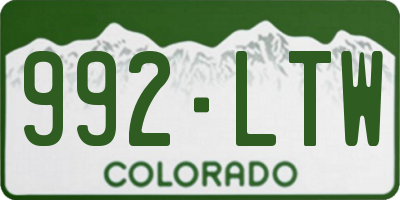 CO license plate 992LTW