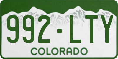 CO license plate 992LTY