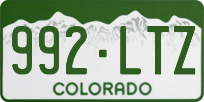 CO license plate 992LTZ