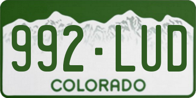 CO license plate 992LUD
