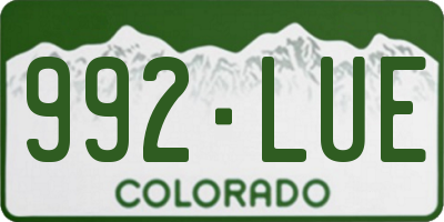 CO license plate 992LUE