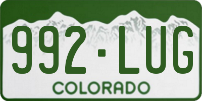 CO license plate 992LUG