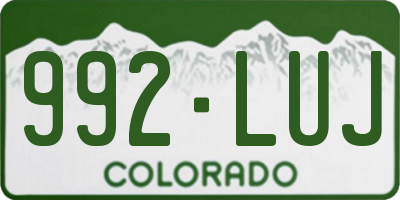 CO license plate 992LUJ