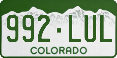CO license plate 992LUL