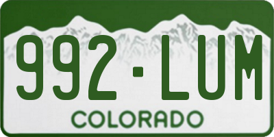 CO license plate 992LUM