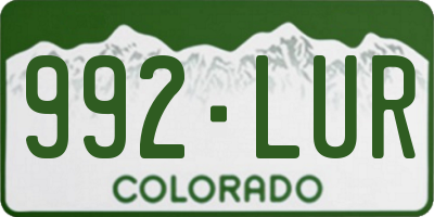 CO license plate 992LUR