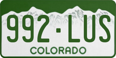 CO license plate 992LUS