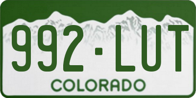 CO license plate 992LUT
