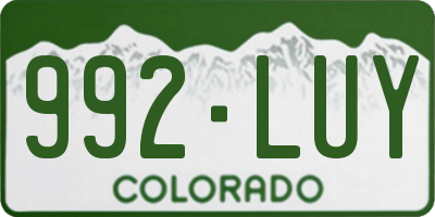 CO license plate 992LUY