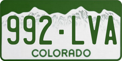CO license plate 992LVA