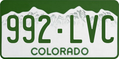 CO license plate 992LVC