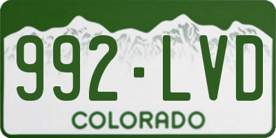 CO license plate 992LVD
