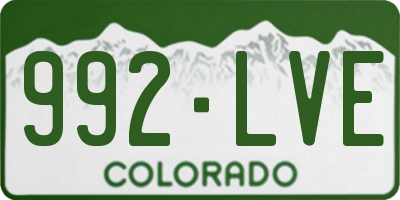 CO license plate 992LVE