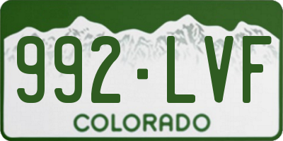 CO license plate 992LVF