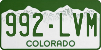 CO license plate 992LVM