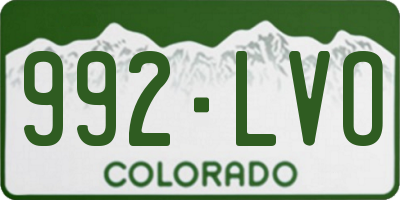 CO license plate 992LVO