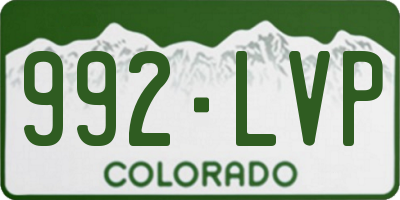 CO license plate 992LVP