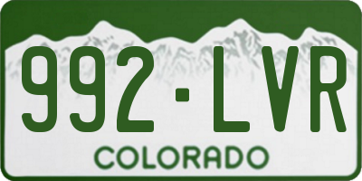 CO license plate 992LVR