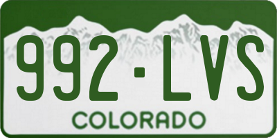 CO license plate 992LVS
