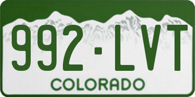 CO license plate 992LVT