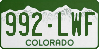 CO license plate 992LWF