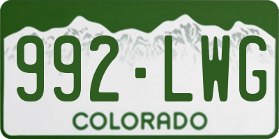 CO license plate 992LWG