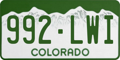 CO license plate 992LWI