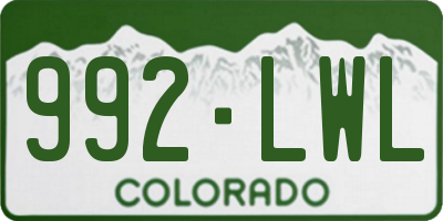 CO license plate 992LWL