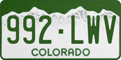 CO license plate 992LWV