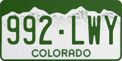 CO license plate 992LWY