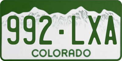 CO license plate 992LXA