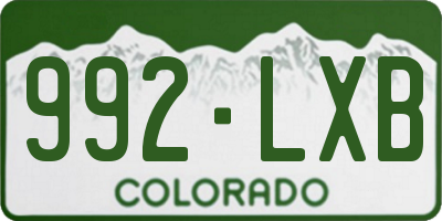CO license plate 992LXB