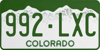 CO license plate 992LXC