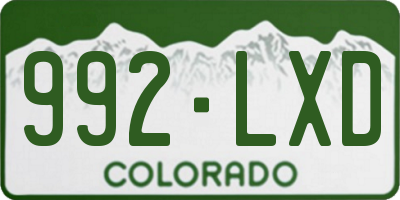 CO license plate 992LXD